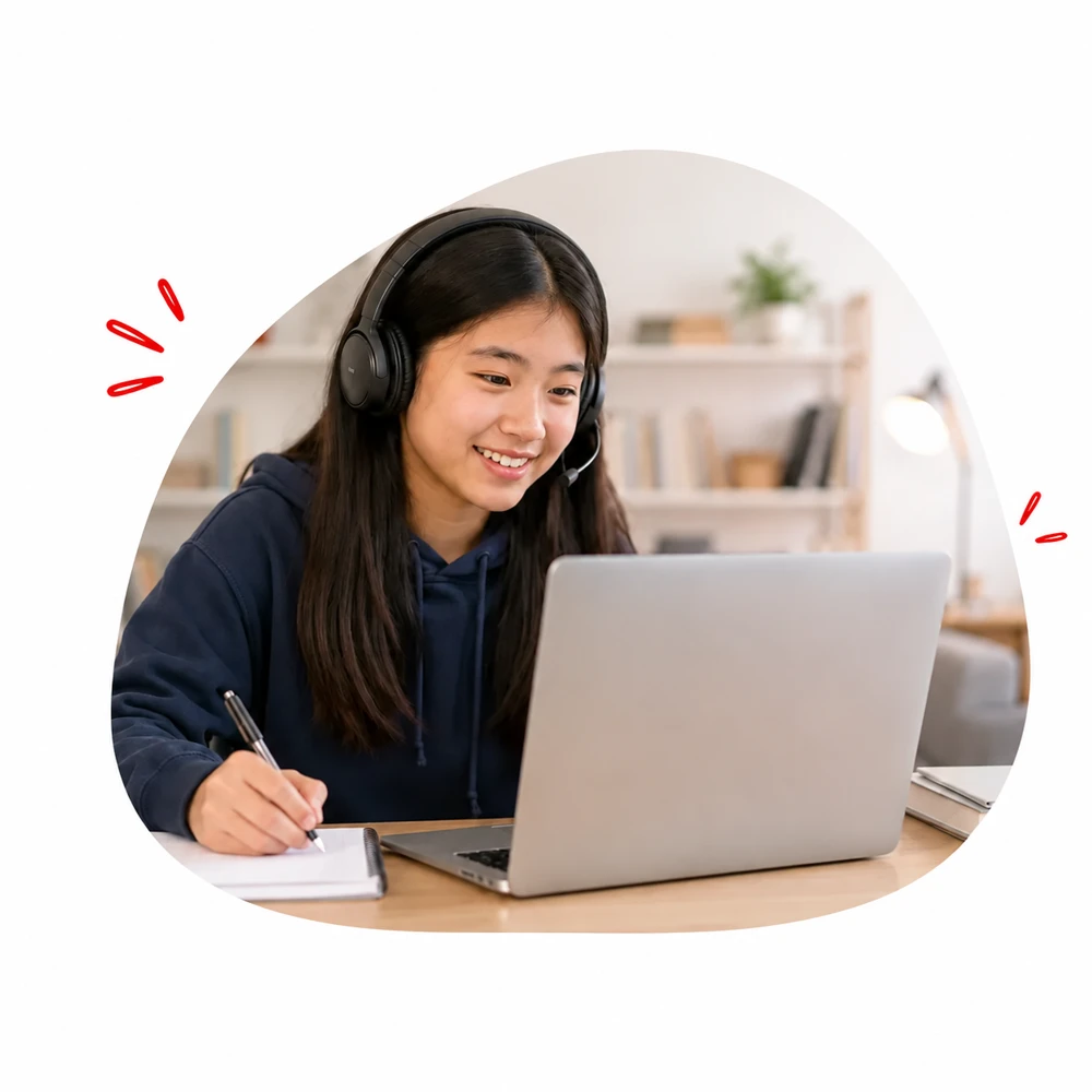 Élève suivant ses cours de Seconde en ligne