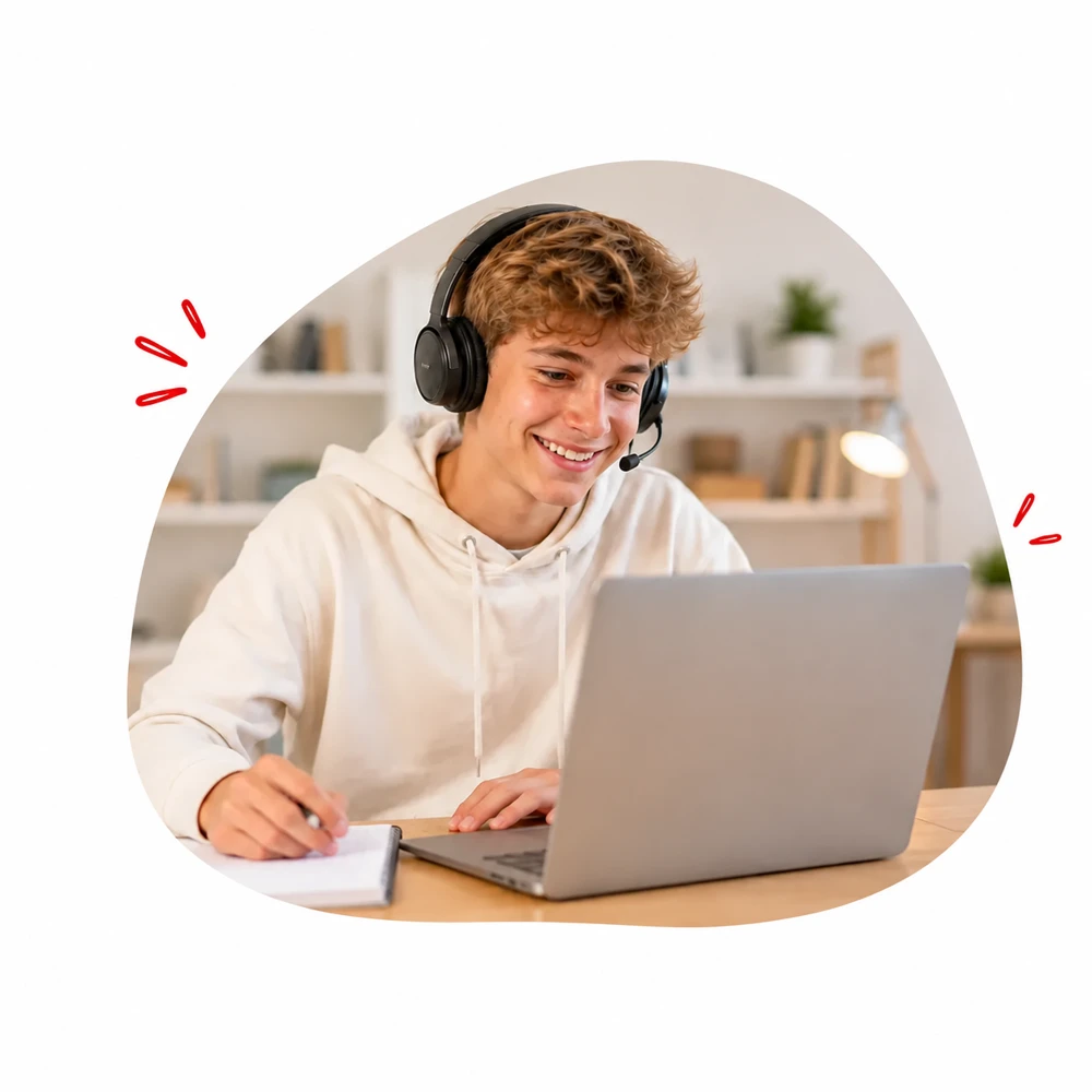 Élève suivant ses cours de Seconde en ligne
